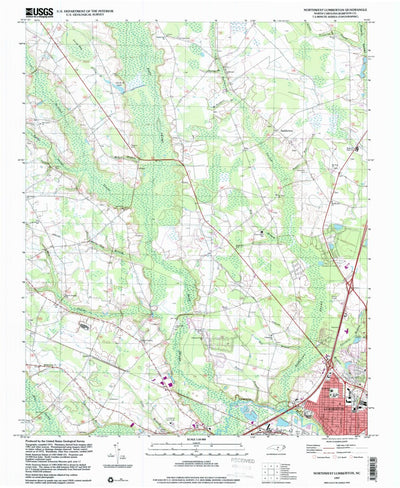 United States Geological Survey Northwest Lumberton, NC (1997, 24000-Scale) digital map