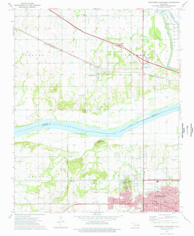 United States Geological Survey Northwest Muskogee, OK (1974, 24000-Scale) digital map