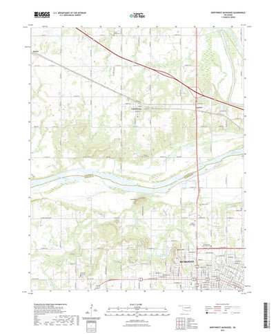United States Geological Survey Northwest Muskogee, OK (2022, 24000-Scale) digital map