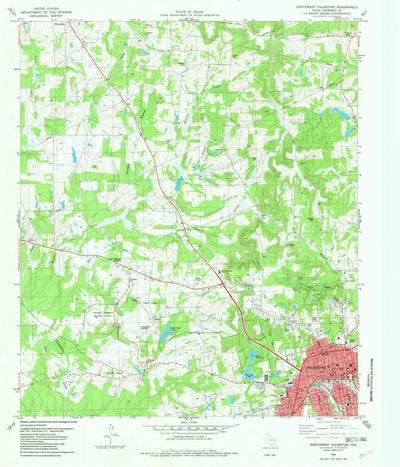 United States Geological Survey Northwest Palestine, TX (1982, 24000-Scale) digital map
