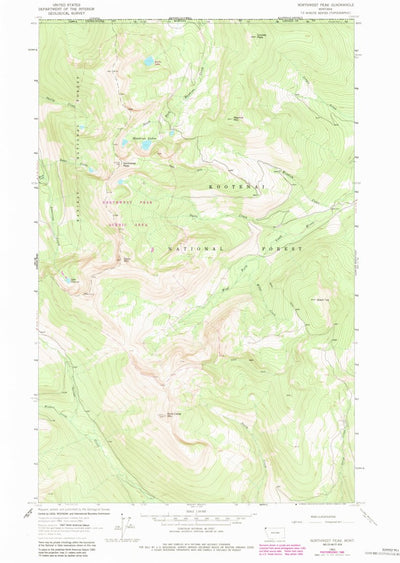 United States Geological Survey Northwest Peak, MT (1963, 24000-Scale) digital map