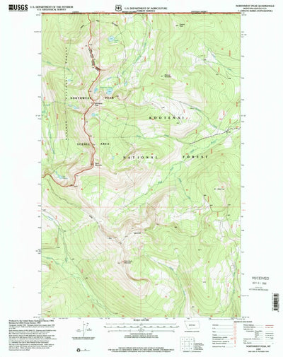 United States Geological Survey Northwest Peak, MT (1997, 24000-Scale) digital map