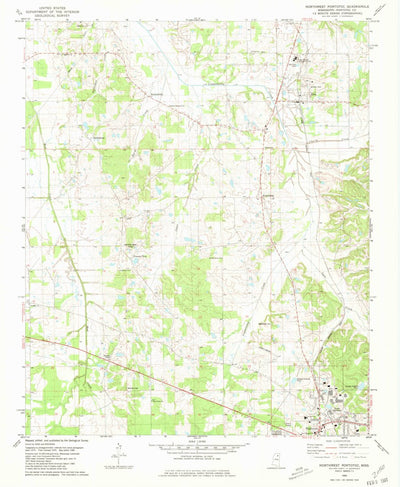 United States Geological Survey Northwest Pontotoc, MS (1980, 24000-Scale) digital map