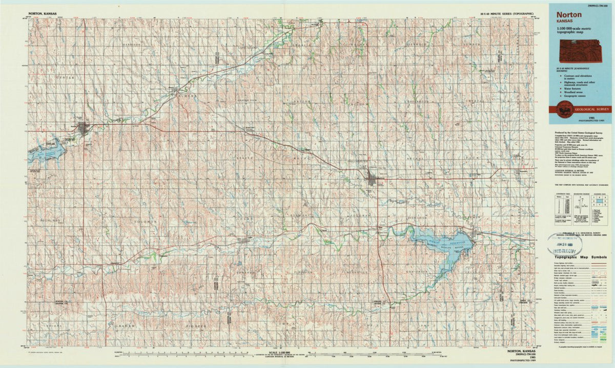 Norton, KS (1985, 100000-Scale) Map by United States Geological Survey ...