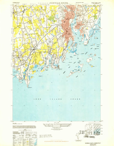 United States Geological Survey Norwalk South, CT-NY (1943, 31680-Scale) digital map