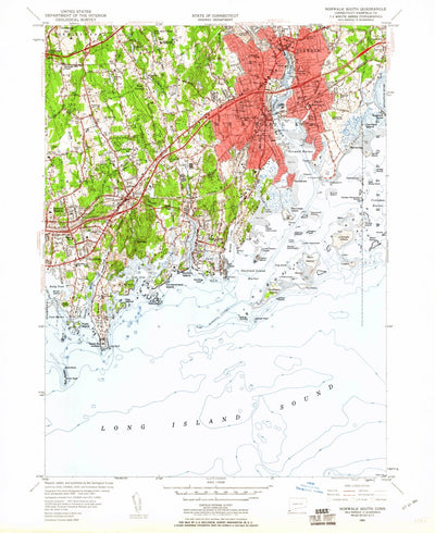 United States Geological Survey Norwalk South, CT-NY (1951, 24000-Scale) digital map