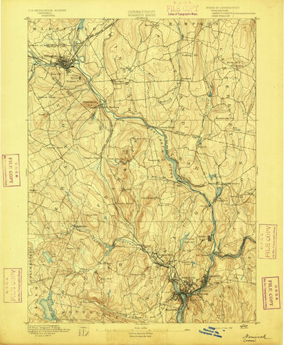 United States Geological Survey Norwich, CT (1892, 62500-Scale) digital map