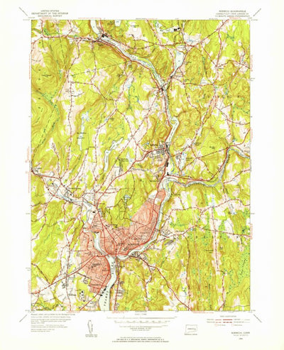United States Geological Survey Norwich, CT (1954, 31680-Scale) digital map