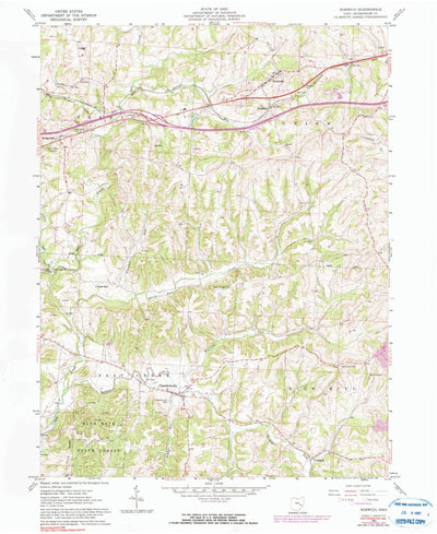 United States Geological Survey Norwich, OH (1961, 24000-Scale) digital map