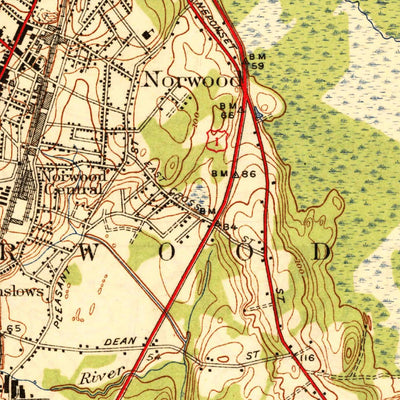 United States Geological Survey Norwood, MA (1941, 31680-Scale) digital map