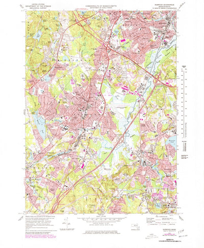 United States Geological Survey Norwood, MA (1970, 25000-Scale) digital map