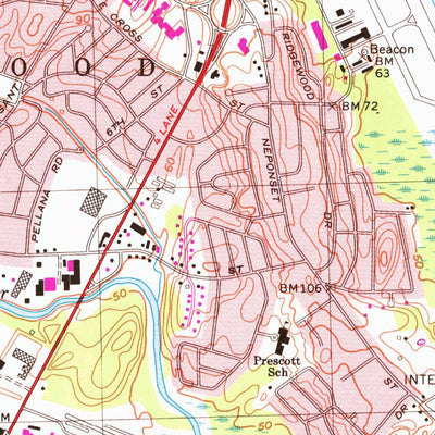 United States Geological Survey Norwood, MA (1970, 25000-Scale) digital map