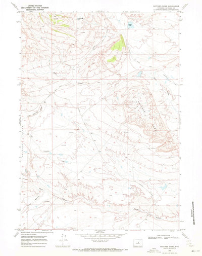 United States Geological Survey Notches Dome, WY (1968, 24000-Scale) digital map