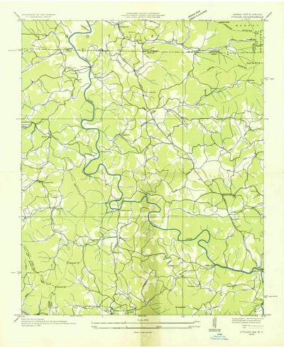 United States Geological Survey Nottely Dam, GA-NC (1935, 24000-Scale) digital map