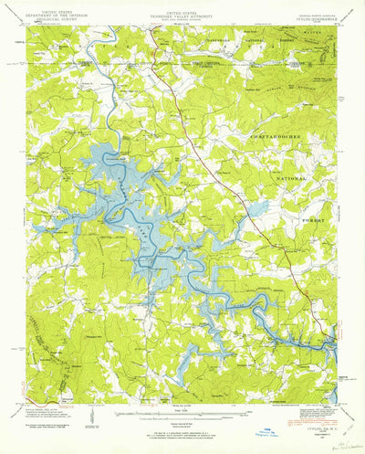 United States Geological Survey Nottely Dam, GA-NC (1941, 24000-Scale) digital map