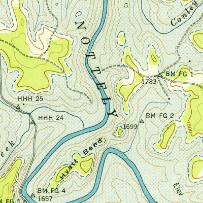 United States Geological Survey Nottely Dam, GA-NC (1942, 24000-Scale) digital map
