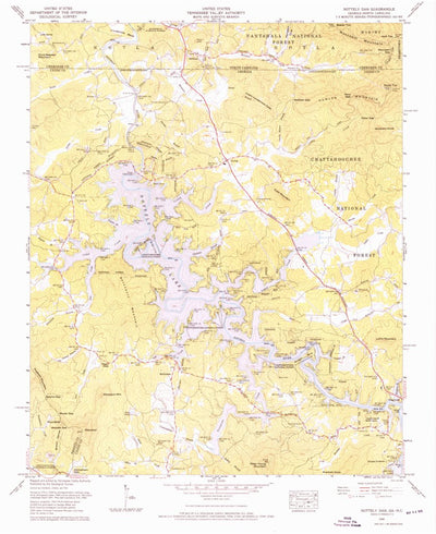 United States Geological Survey Nottely Dam, GA-NC (1966, 24000-Scale) digital map
