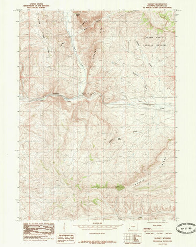 United States Geological Survey Nugget, WY (1985, 24000-Scale) digital map