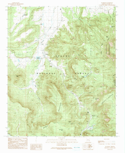 United States Geological Survey Nutrioso, AZ (1991, 24000-Scale) digital map