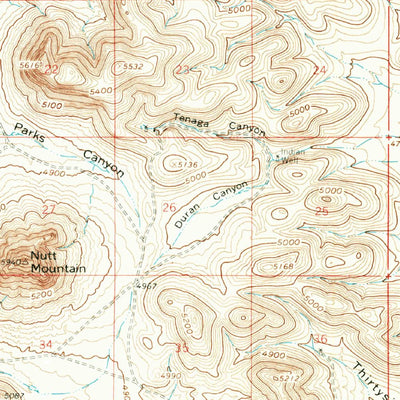 United States Geological Survey Nutt, NM (1961, 62500-Scale) digital map