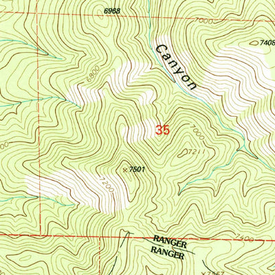 United States Geological Survey O Block Canyon, NM (1999, 24000-Scale) digital map