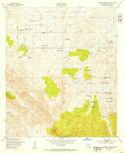 United States Geological Survey O'Donnell Canyon, AZ (1948, 24000-Scale) digital map