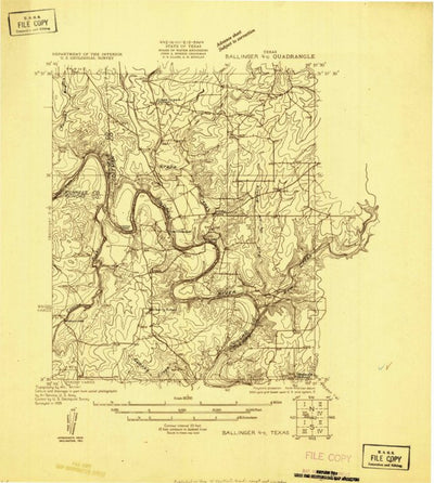 United States Geological Survey O.H. Ivie Reservoir, TX (1925, 48000-Scale) digital map