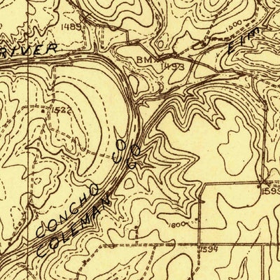 United States Geological Survey O.H. Ivie Reservoir, TX (1925, 48000-Scale) digital map