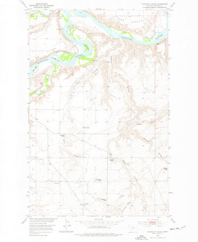 United States Geological Survey O'Hanlon Coulee, MT (1953, 24000-Scale) digital map