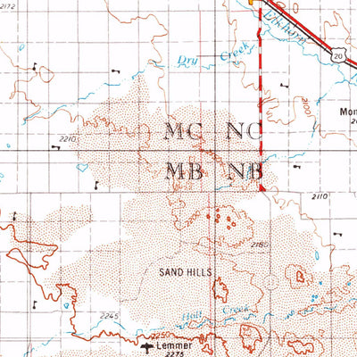 United States Geological Survey O'Neill, NE-SD (1955, 250000-Scale) digital map