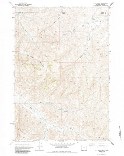 United States Geological Survey O T O Ranch, WY-MT (1970, 24000-Scale) digital map