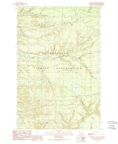 United States Geological Survey O'Took Prairie, WA (1990, 24000-Scale) digital map