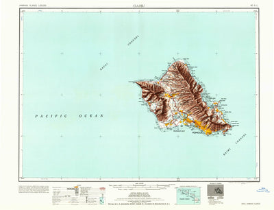 United States Geological Survey Oahu, HI (1961, 250000-Scale) digital map