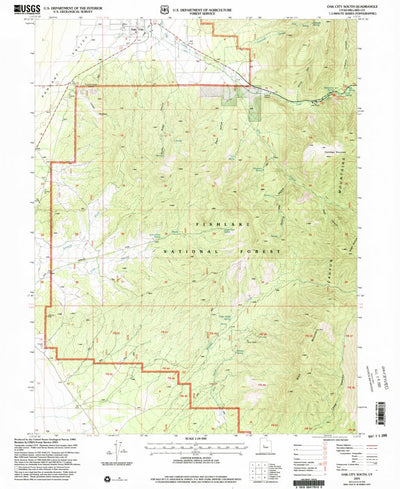 United States Geological Survey Oak City South, UT (2001, 24000-Scale) digital map