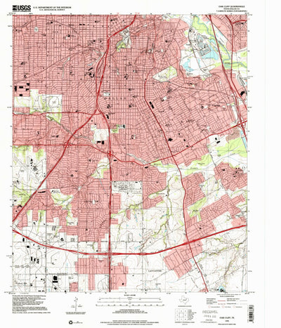 United States Geological Survey Oak Cliff, TX (1995, 24000-Scale) digital map