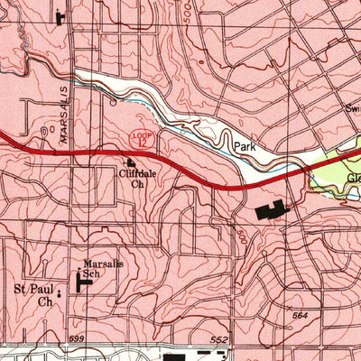United States Geological Survey Oak Cliff, TX (1995, 24000-Scale) digital map