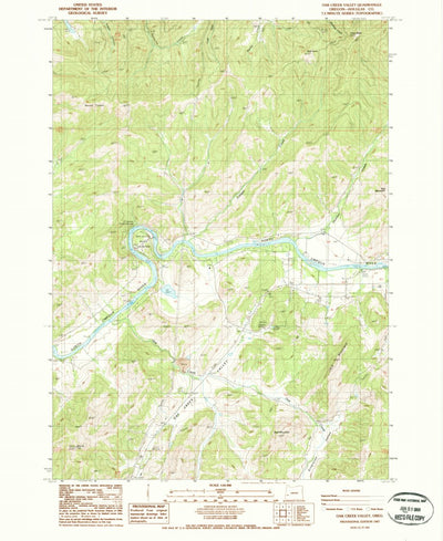 United States Geological Survey Oak Creek Valley, OR (1987, 24000-Scale) digital map