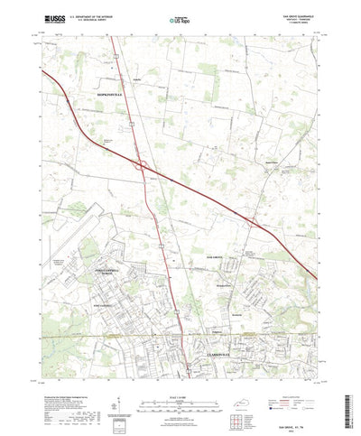 United States Geological Survey Oak Grove, KY (2022, 24000-Scale) digital map