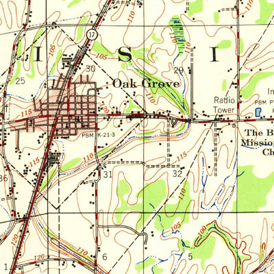 United States Geological Survey Oak Grove, LA (1958, 62500-Scale) digital map