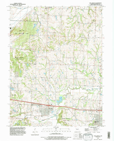 United States Geological Survey Oak Grove, MO (1990, 24000-Scale) digital map