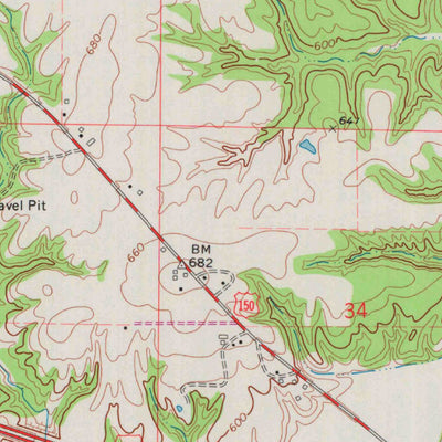 United States Geological Survey Oak Hill, IL (1971, 24000-Scale) digital map
