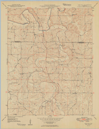 United States Geological Survey Oak Hill, MO (1949, 24000-Scale) digital map