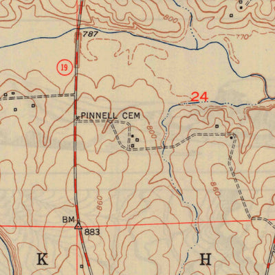United States Geological Survey Oak Hill, MO (1949, 24000-Scale) digital map