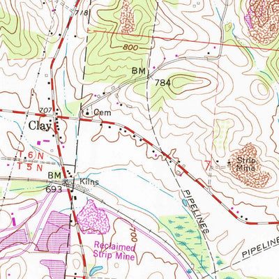 United States Geological Survey Oak Hill, OH (1961, 24000-Scale) digital map