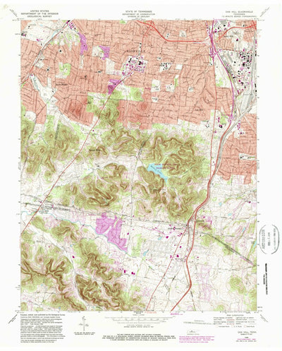 United States Geological Survey Oak Hill, TN (1968, 24000-Scale) digital map