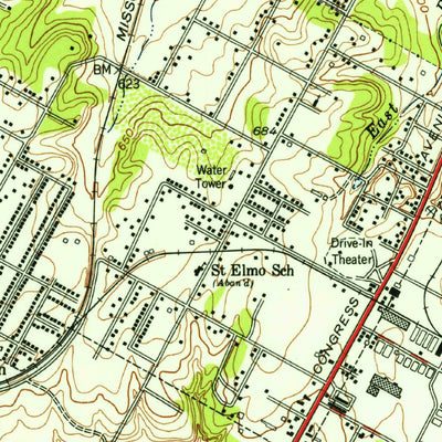 United States Geological Survey Oak Hill, TX (1955, 24000-Scale) digital map