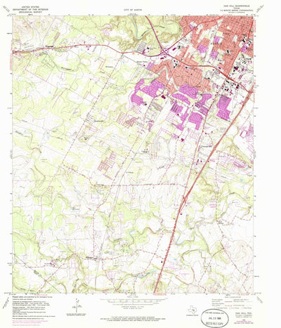 United States Geological Survey Oak Hill, TX (1966, 24000-Scale) digital map