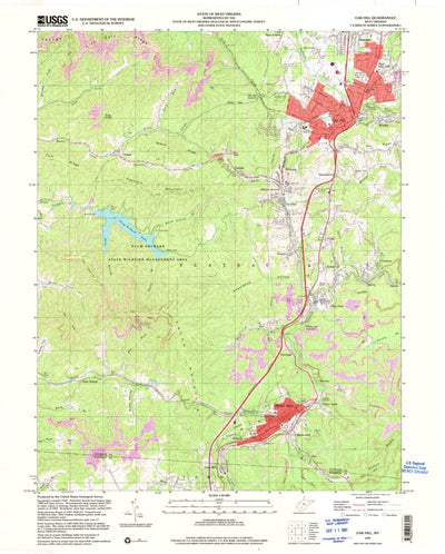 United States Geological Survey Oak Hill, WV (1997, 24000-Scale) digital map