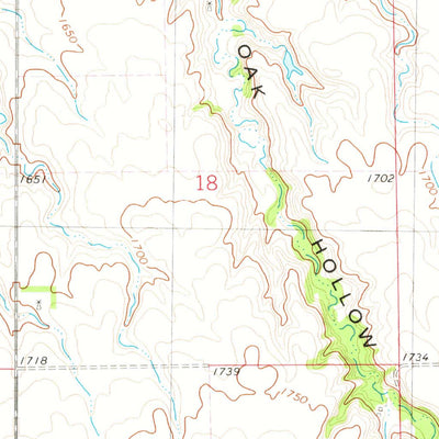 United States Geological Survey Oak Hollow, SD (1978, 24000-Scale) digital map