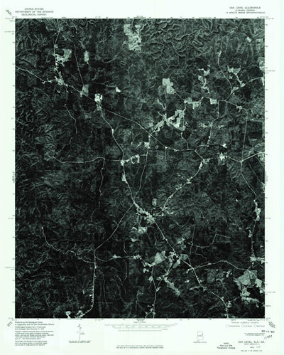 United States Geological Survey Oak Level, AL-GA (1975, 24000-Scale) digital map